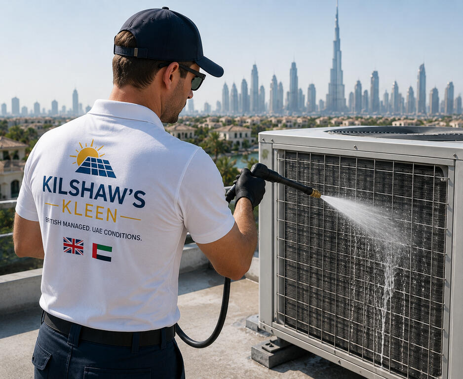 ☀️ Solar Panel Cleaning Restore energy output and maximise DEWA savings.